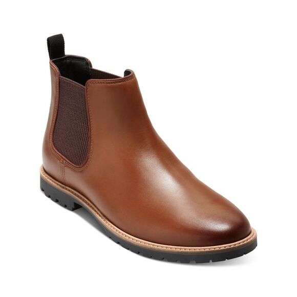 COLE HAAN Mens Brown Heel Pull-Tab Midland Toe Block Heel Chelsea Boot 9.5 M - Picture 1 of 4